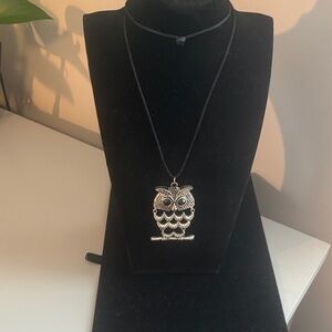 Silver Owl Pendant Necklace